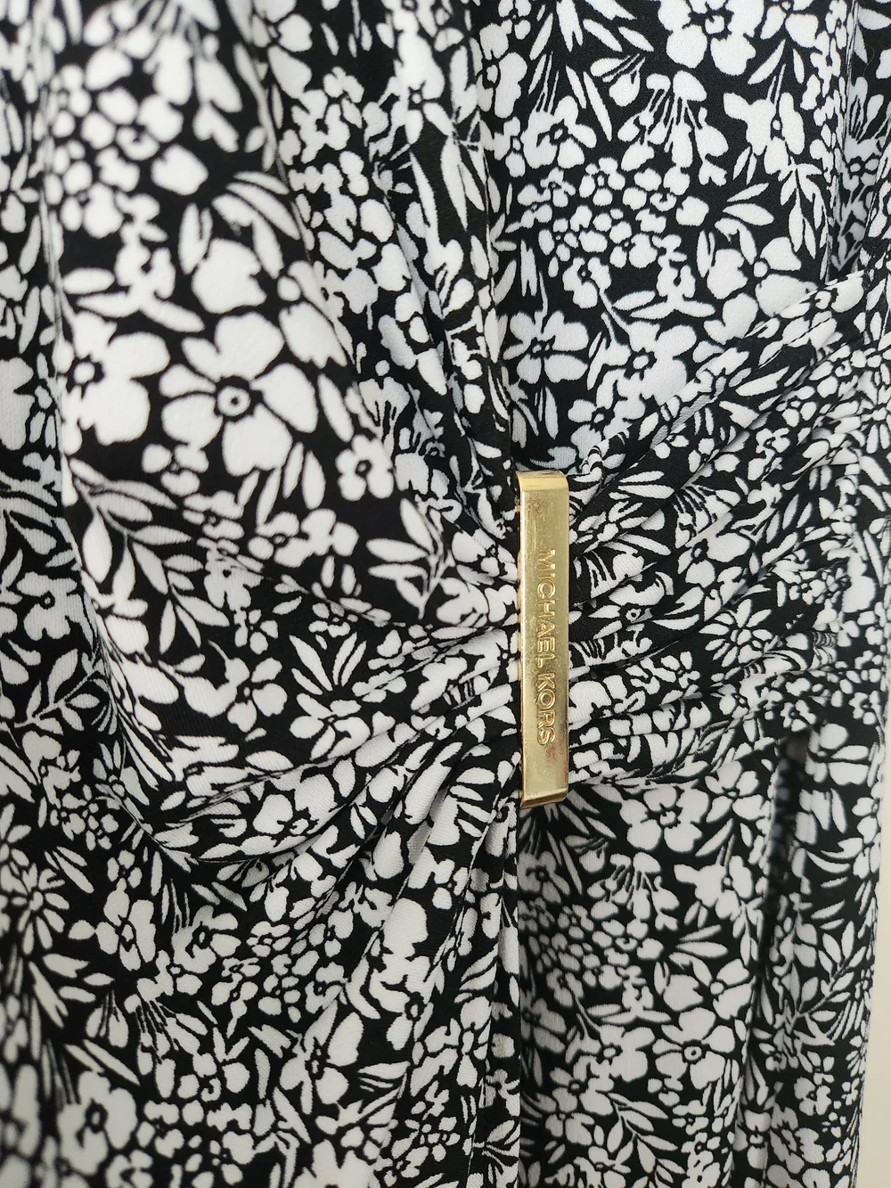 Micheal Kors Black & White Floral Wrap Dress